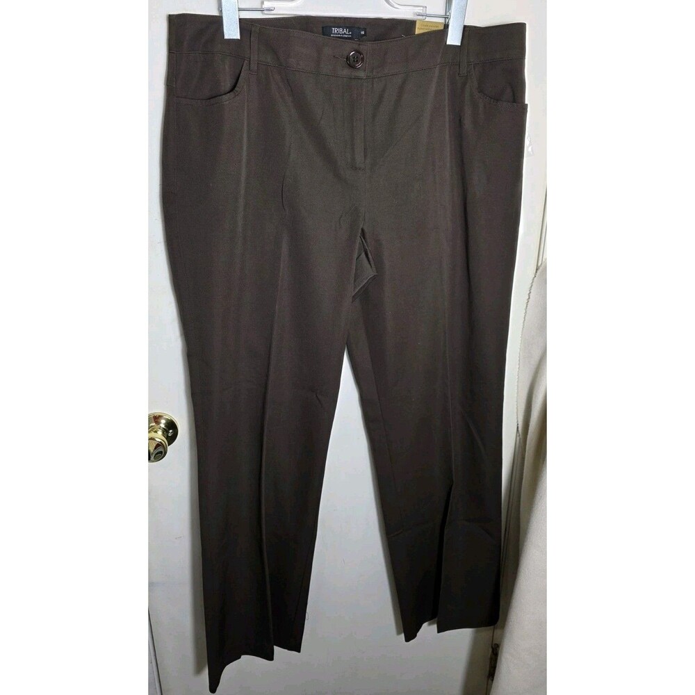 NWT Tribal Original Pants Sportswear Stretch-Extenesible Size 16 Brown Fudge